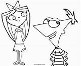 Ferb Phineas Coloring Pages Print Printable sketch template