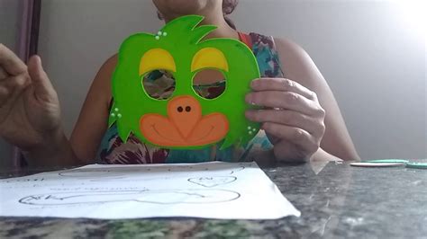máscara de e v a papagaio youtube