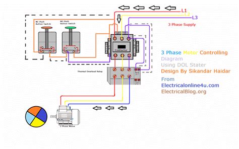 phase contactor  overload wiring diagram  electrical wiring