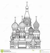 Moscow Cathedral Basil Saint Cathédrale Clipart Vector St Drawing Basils Para Moscou Dessin Russie Illustration Noir Blanc Et Colorier Sur sketch template