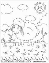 Sheep Flowery Walking Verbnow sketch template