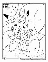 Number Pikachu Coloring Dibujos Woo Números Charizard sketch template