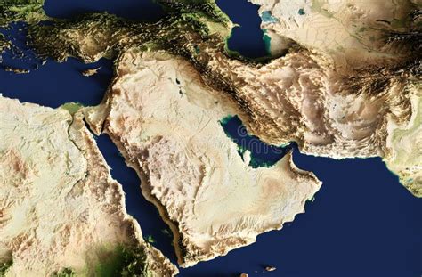 illustration   highly detailed map   middle east stock