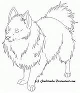 Pomeranian Coloring Pages Puppy Line Girls Deviantart sketch template