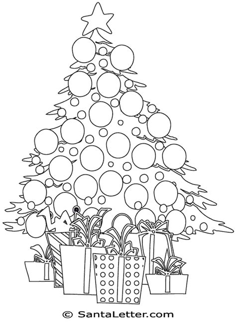 christmas tree coloring pages  santalettercom