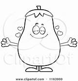 Eggplant Mascot Loving Cartoon Cory Thoman Outlined Coloring Vector 2021 sketch template