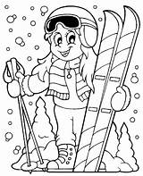 Coloring Ski Winter Sheet Skiing Skis Topcoloringpages Popular Children sketch template