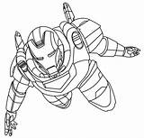 Coloring Iron Man Flying Pages Child Drawing sketch template