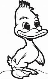 Coloring Baby Duckling Cartoon Printable Click sketch template