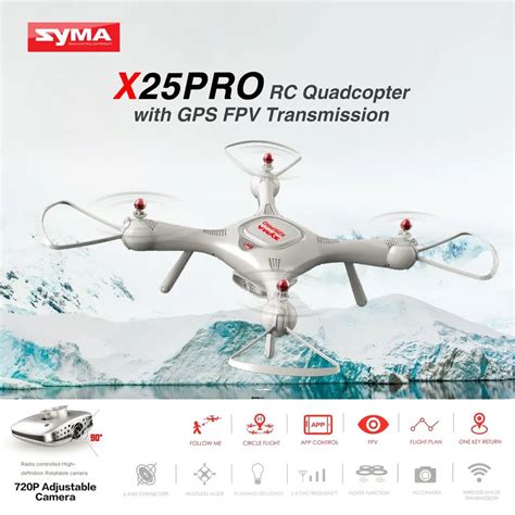 syma  pro  gps fpv professional rc drone quadcopter p hd wifi adjustable camera