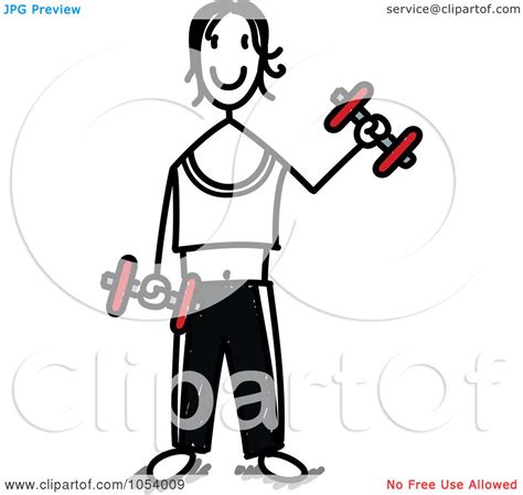 Royalty Free Vector Clip Art Illustration Of A Stick Man Weight Lifting