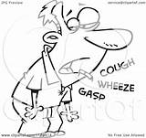 Smoking Coughing Clipart Man Wheezing Cartoon Gasping Quitting Royalty Leishman Ron Toonaday Vector Illustration 2021 sketch template