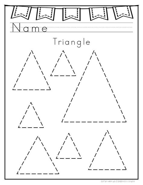 triangle worksheet  kindergarten    worksheets