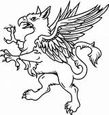 Griffin Tattoo Outline Gryphon Medieval Gif Heraldry Mythical Coat Arms Griffon Greif Logo Kids Creatures Pages Cp Griffins Crest Rampant sketch template