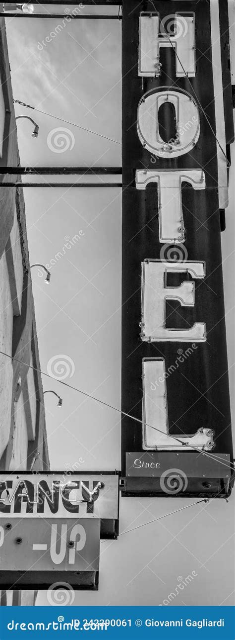 Old Vintage Hotel Sign With Vacancy And Price Notifications Holiday