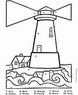Coloring Color Number Lighthouse Pages Kids Code Numbers Sheets Printable Coded Adults Summer Colouring Colour Printables Activities Print Clipart Sheet sketch template