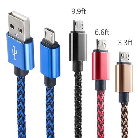 cable usb micro cable chargeur usb   tresse micro chargeur usb charge rapide long cable
