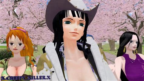 【mmd x anime x one piece】tiny nico robin nami vivi boa hancock