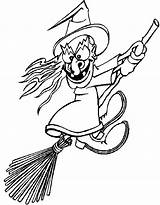 Witch Coloring Pages Scary Color sketch template