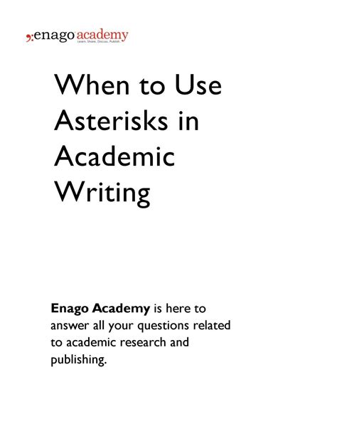 asterisks  academic writing  enago issuu