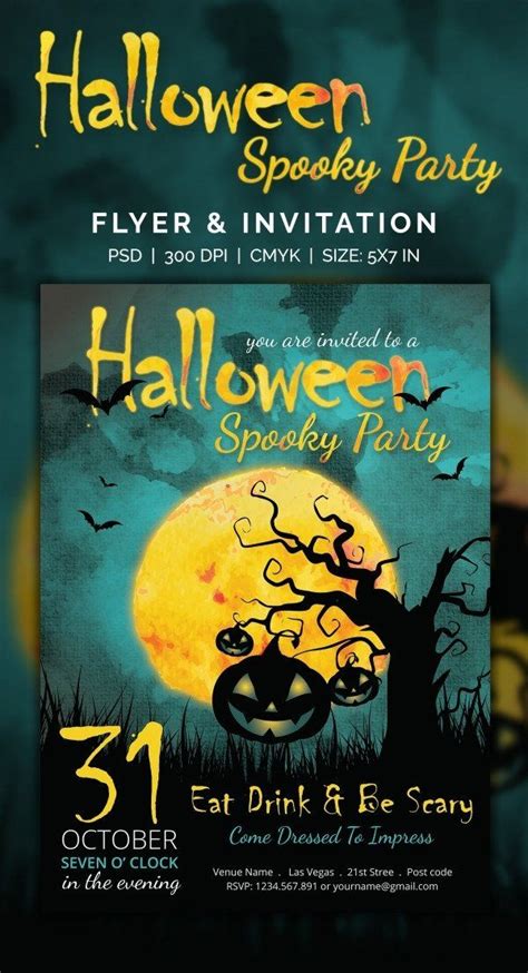 halloween party invitation templates  halloween invitation  psd