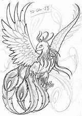 Japanese Fenix Bird Realistic Boceto Fénix Phenix Aves Rising Feminine Tatto Onpointtattoos Tatuagem Passaro sketch template