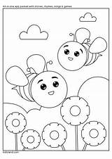 Coloring Pages Kidloland Insects Worksheets Printable sketch template
