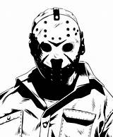 Jason Voorhees Horror Mask Drawing Friday 13th Movie Stencil Inktober Movies Tumblr Coloring Vorhees Pages Jepson Ian Printable Halloween Stencils sketch template