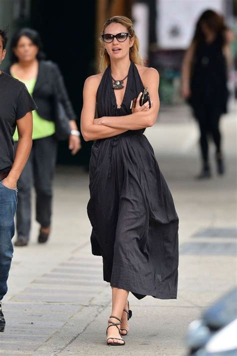 Candice Swanepoel In Black Maxi Dress Model Street Style