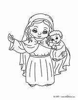 Virgen Ausmalen Weihnachtsstern Filho Virgem María Hellokids sketch template