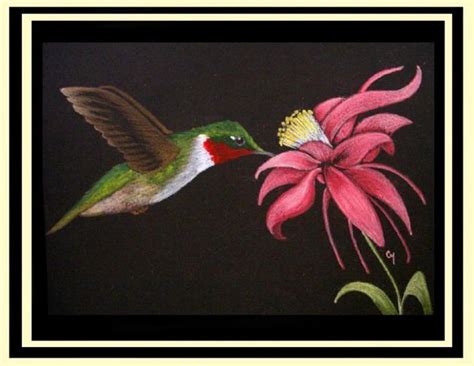 Art Ruby Throated Hummingbird From Exhibit Entries By Artist Cyra R
