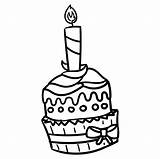 Birthday Cupcake Happy Coloring Pages Outline Printable Outlines Board Printablee Template Bulletin Via sketch template