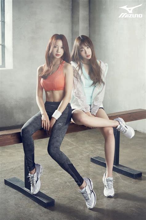 exid s hani and solji working out hard in mizuno gear asian junkie