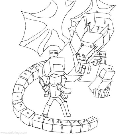 ender dragon minecraft coloring pages glopray