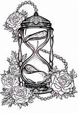 Hourglass Drawing Sablier Sanduhr Celestial Ampulheta Hand Alchemy Floral Ohbq Rosalie Pngwing Coloriages sketch template