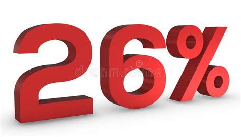 number  percent  red sign  rendering isolated  white background stock illustration