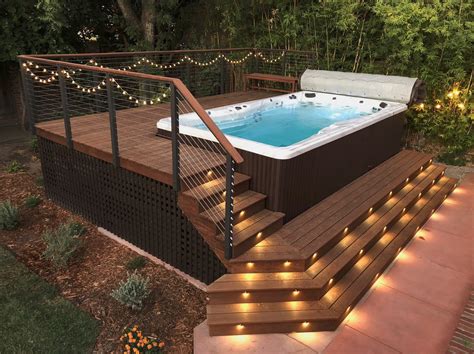 pin   backyard landscaping hack   backyard swim spa deck hot tub outdoor hot tub