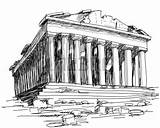 Parthenon Drawings Clipart sketch template