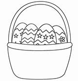 Easter Basket Coloring Eggs Egg Color Pages Bunny Clipart Printable Preschool Clip Baskets Template Sheet Simple Empty Worksheets Kids Drawing sketch template