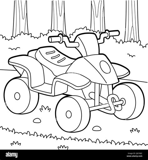 quad bike vehicle coloring page  kids stock vector image art alamy
