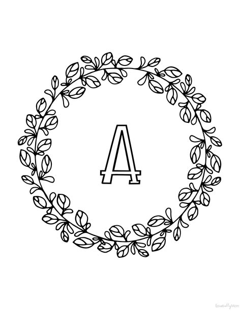printable monogram letter wall art monogram coloring pages