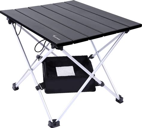 sportneer portable camping table lightweight folding table  aluminum table top  carry