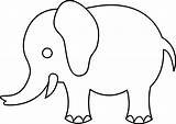 Elephant Outline Clipart Easy Trace Line Clip Cute Library sketch template