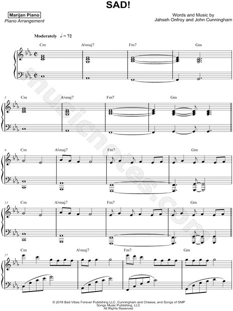 Marijan Srsa Sad Sheet Music Piano Solo In C Minor
