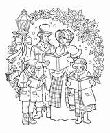 Christmas Coloring Pages Printable Drawing Adult Carolers Drawings Carol Family Sheets Colorit Color Books Colouring 2nd Ty Santa Holiday Sheet sketch template