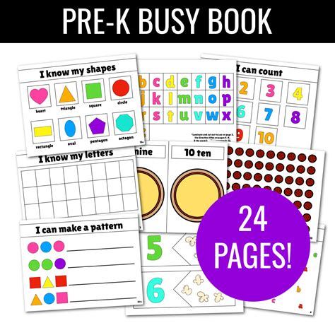 toddler busy book printable busy book learning binder pre  worksheets