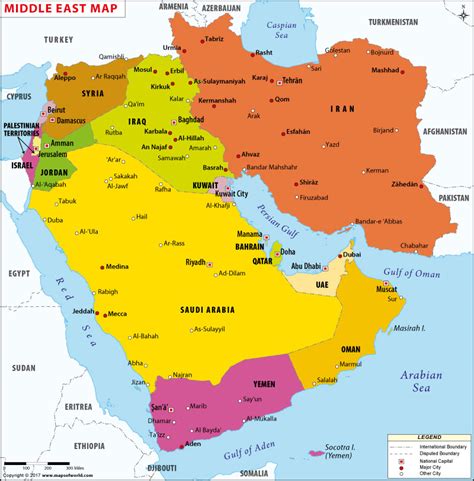 middle east map map   middle east countries