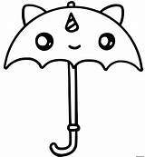 Licorne Parapluie Unicorn Umbrella Imprimé sketch template