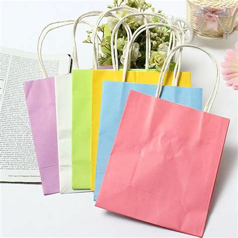luxury party bags kraft paper gift bag  handles recyclable loot bag wedding party baby