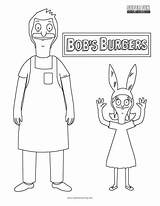 Burgers Coloring Bobs Sheet Bob Colouring Characters Sheets Louise Cartoon Fun Family sketch template